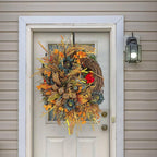Autumn Sunflower Vine Wreath Front Door