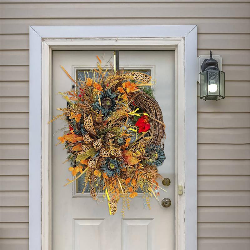 Autumn Sunflower Vine Wreath Front Door